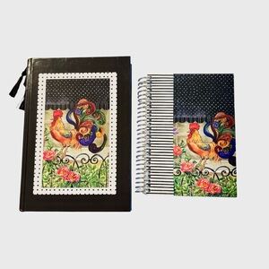 Journal & Cookbook Set Colorful Rooster Cover New